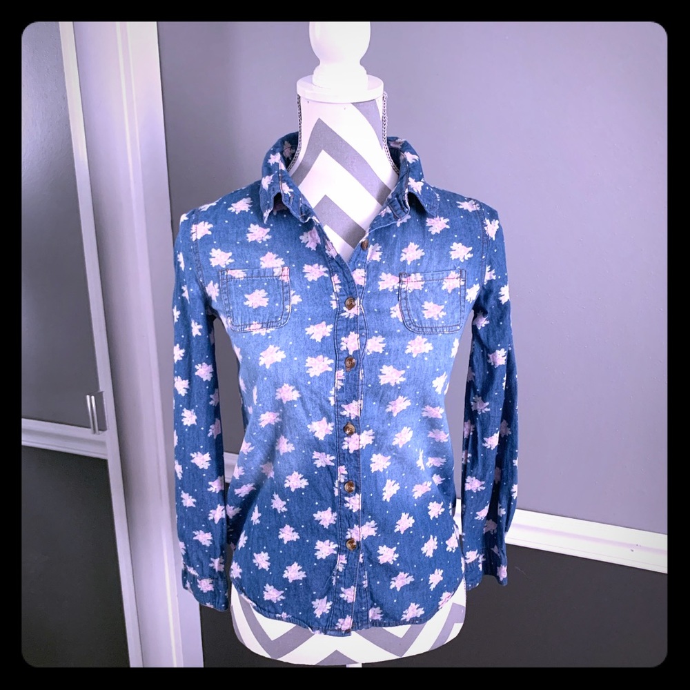 Kids L 10/12 jean button down